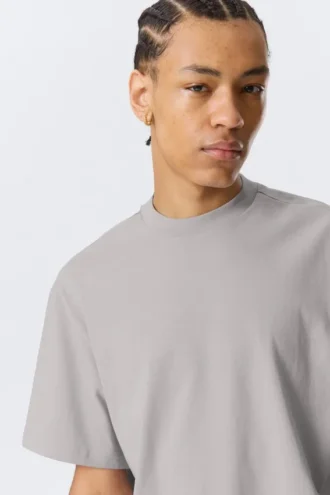 Fantastisk T-shirt i kraftig kvalitet – lys støvet grå