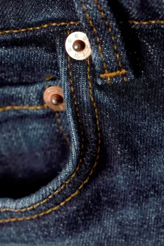 Flame lavtaljede, smalle Jeans med udvidede ben – Vein Blue – mørkeblå