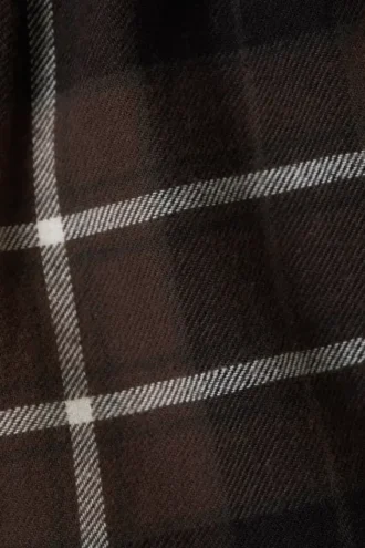 Flanel-pyjamas-Boxershorts – Brun ternet