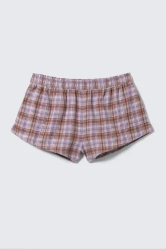 Flanel pyjamas-Boxershorts – lilla tern