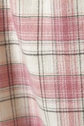 Flanellpyjamasbukser – lyserød og hvid ternet