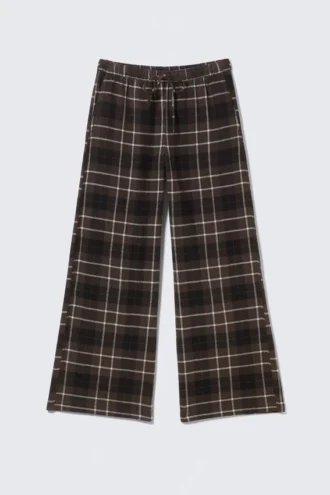flannelpyjamasbukser – ternet brun