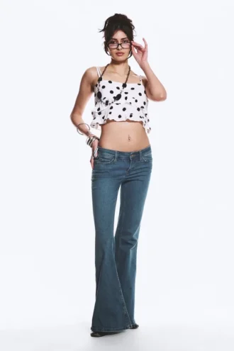Flare Low Rise Flared Skinny Jeans – Blue Tide – Mørkeblå | Cheap Monday Gb