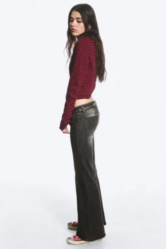 Flare Low Rise Flared Skinny Jeans – Sennepsfarvet Sort – Sort | Cheap Monday Gb