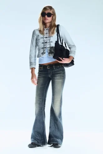 Flare Low Rise Flared Skinny Jeans – Stålblå – Mellemblå | Cheap Monday Gb