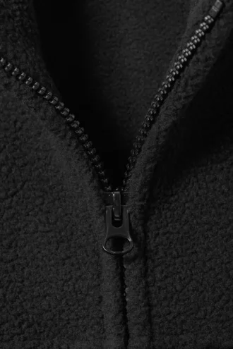 Fleece-jakke med lynlås – sort