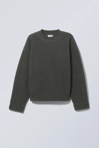 Fleece-sweatshirt – mørkegrå