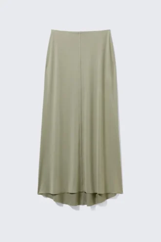 Flowy High-Low maxi-nederdel – khakigrøn