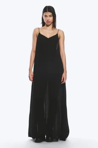 Flowy maxi-kjole – sort