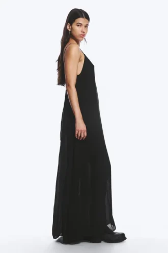 Flowy maxi-kjole – sort