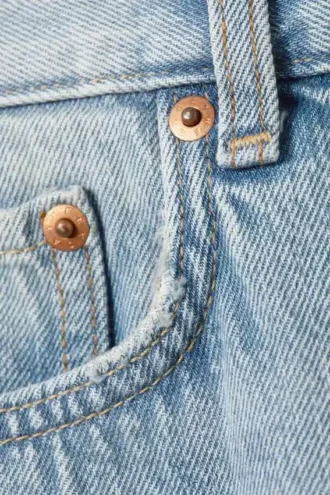 Galaxy Mid Rise Loose Denim Shorts – Lip Blue – Lys blå