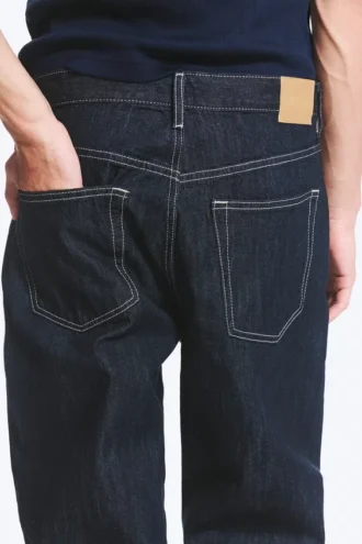 Galaxy Mid Rise Loose Straight Jeans – Blue Rinse – Mørkeblå