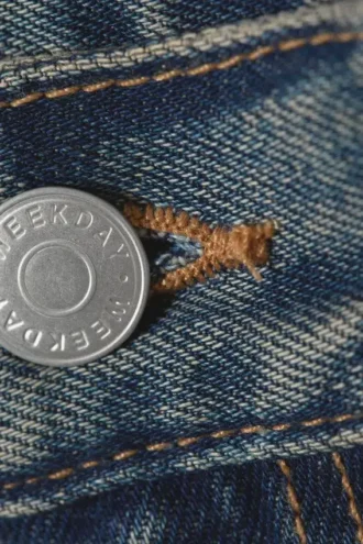 Galaxy Mid Rise Loose Straight Jeans – Stålblå – Mellemblå
