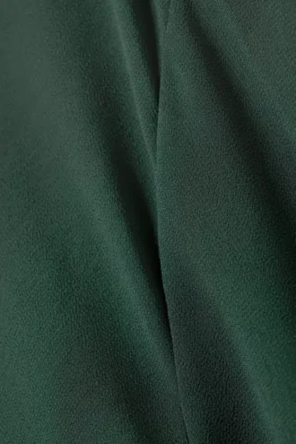 Gennemsigtig asymmetrisk langærmet bluse – petrol