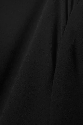 Gennemsigtig asymmetrisk langærmet bluse – sort