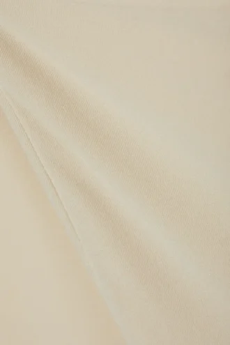 Gennemsigtig langærmet bluse med bådudskæring – lys beige