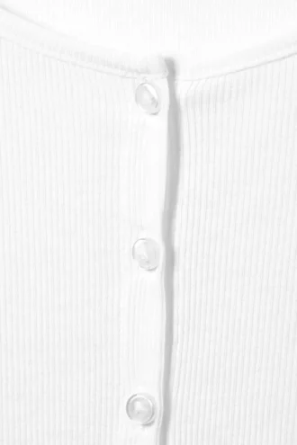 Gennemsigtig ribstrikket Cardigan – hvid