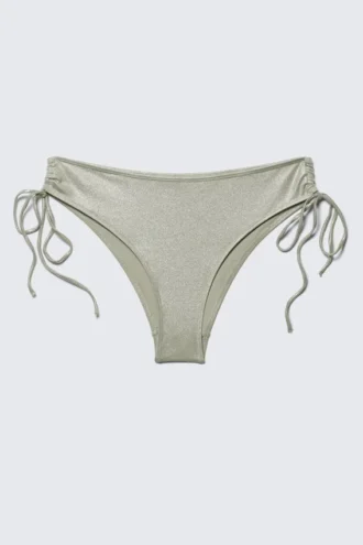 Glitter-bikiniunderdel med bindebånd i siden – Glitter Khaki Green