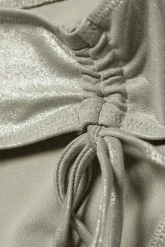 Glitter-bikiniunderdel med bindebånd i siden – Glitter Khaki Green