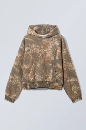 Hættetrøje med løs pasform og print – Khaki – Woodland