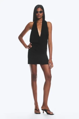 Halter-minikjole – sort