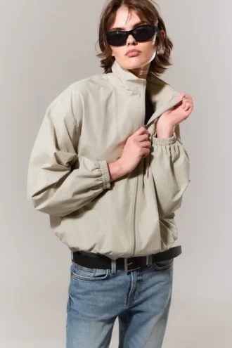 Hanne H Oversized Track Jacket – Light Dusty Mole