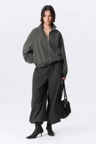 Hanne H Oversized Track Jacket – Mørkegrå