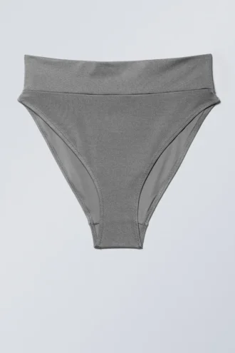 Heat Bikiniunderdel med høj talje – Grå skimmer