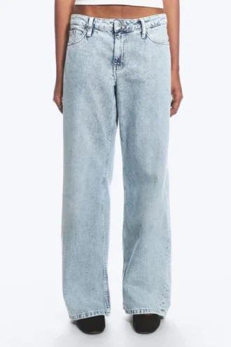 Imoo lavtaljede, løse Jeans med brede ben – Dream Blue – Lys blå