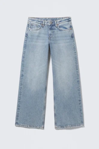 Imoo lavtaljede, løse Jeans med brede ben – Fresh Blue – lyseblå