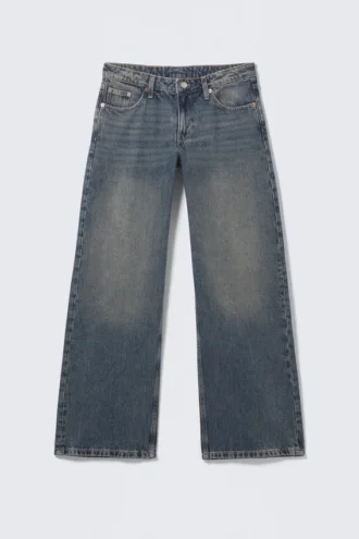 Imoo lavtaljede, løse Jeans med brede ben – ørkenblå – mørkeblå