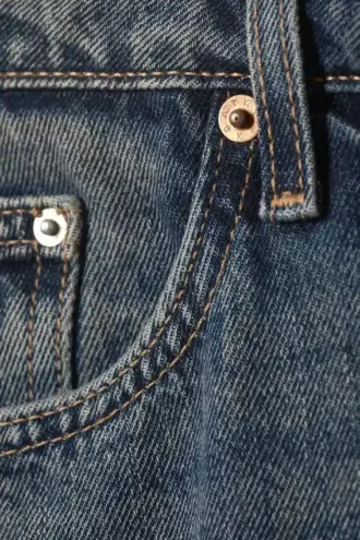 Imoo lavtaljede, løse Jeans med brede ben – ørkenblå – mørkeblå