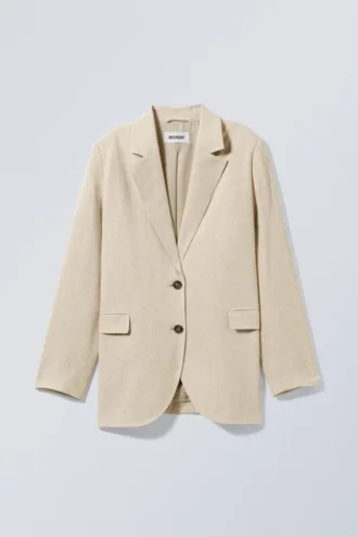 Isa blazer i linneblanding – beige