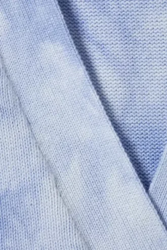 Jacquard-strikket bomuldscardigan – vasket blå – tie-dye