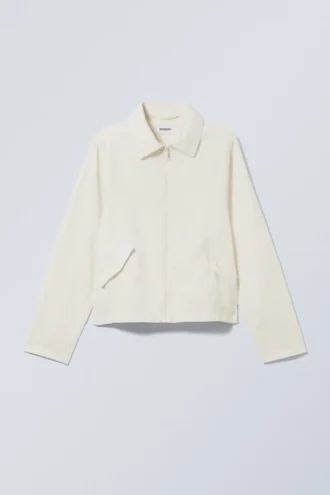 Jakke i almindelig linneblanding – offwhite