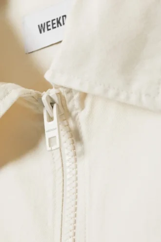 Jakke i almindelig linneblanding – offwhite
