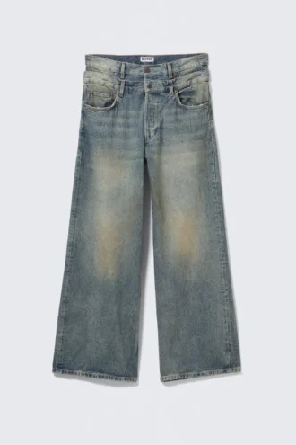 Jeans med dobbelt linning og brede ben – Arizona Blue – Medium Blue