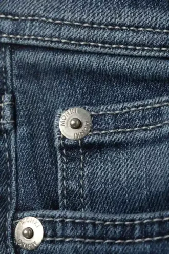 Jeans med lav talje og bootcut-ben – Medusa Blue – Mørkeblå