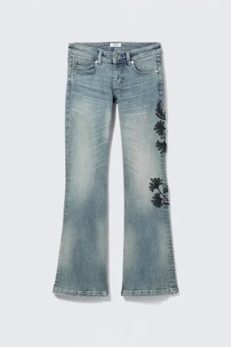Jeans med lav talje, regular fit og bootcut – Perseus Blue – Medium Blue
