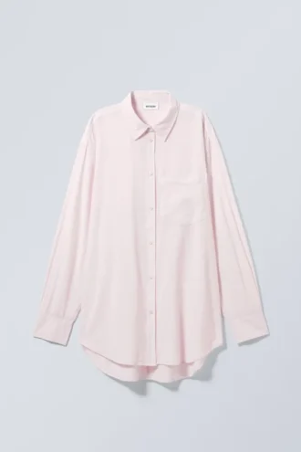 Jody Oversized-skjorte – støvet lyserød