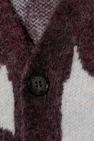 Jonas Regular Cardigan – Sort & Blå Organic Flames