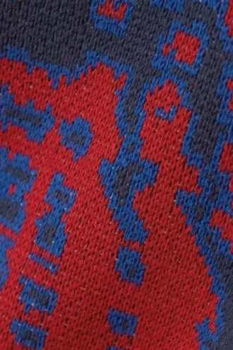 Kasseformet trøje med print i grafisk stil – mørkeblå – Telefon