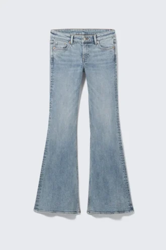 Katsumi lavtaljede jeans med udvidede ben – Fresh Blue