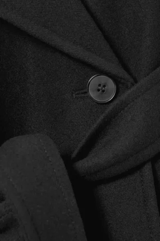 Kia oversized frakke i uldblanding – sort