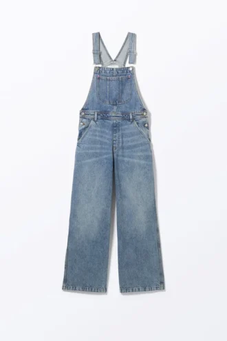 Klassiske bomuldsdenim-smækbukser – Fresh Blue – Medium Blue
