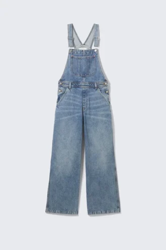 Klassiske bomuldsdenim-smækbukser – Fresh Blue – Medium Blue
