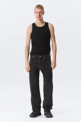 Klean Mid Rise Regular Straight Jeans – Tuned Black – Sort