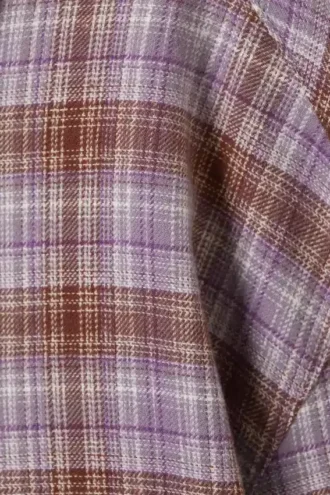 Kort flannelskjorte med tern – lilla tern