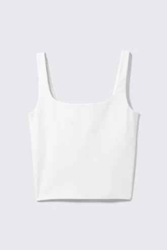 Kort sports-top – hvid
