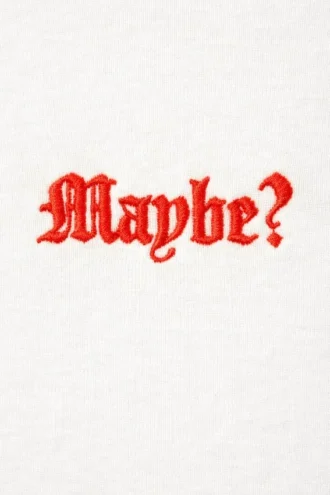 Kort T-shirt i bomuld med print – hvid – måske?